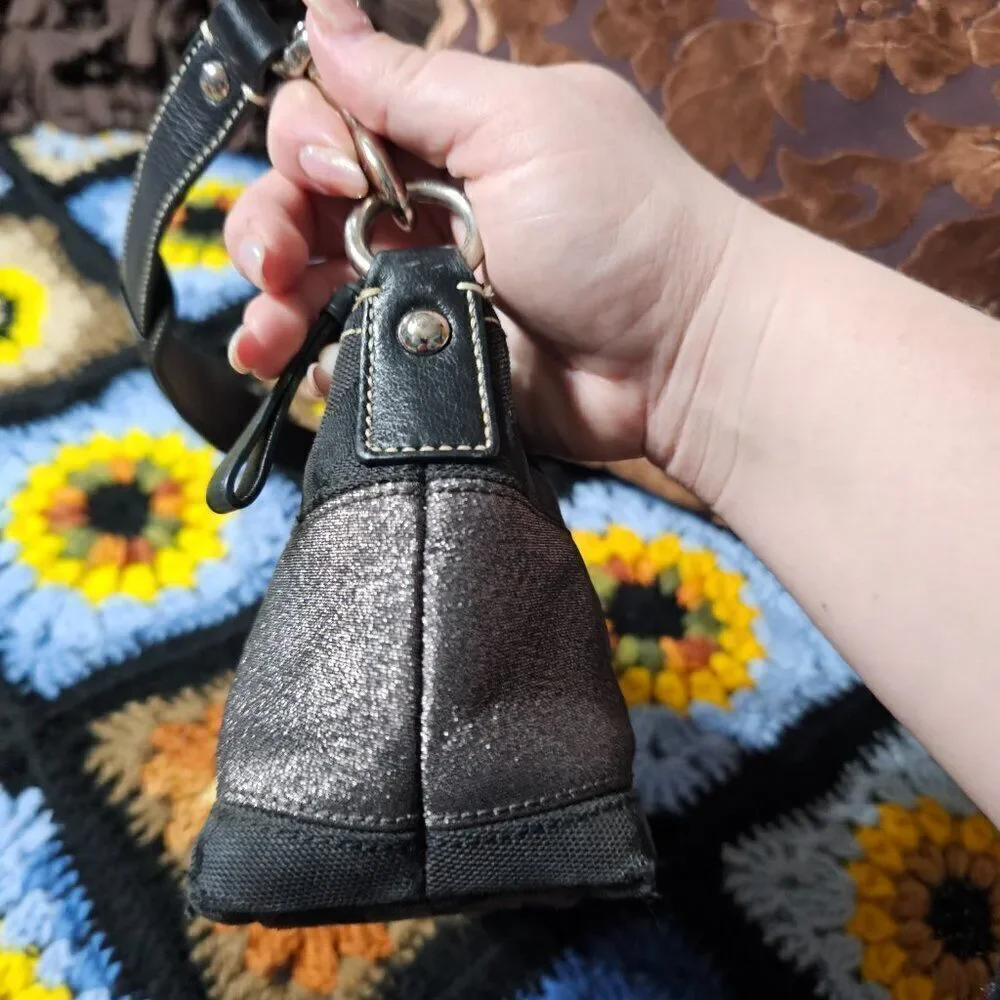 Coach y2k Anniversary Near Vintage Baguette Shoulder Bag in Black with Lurex